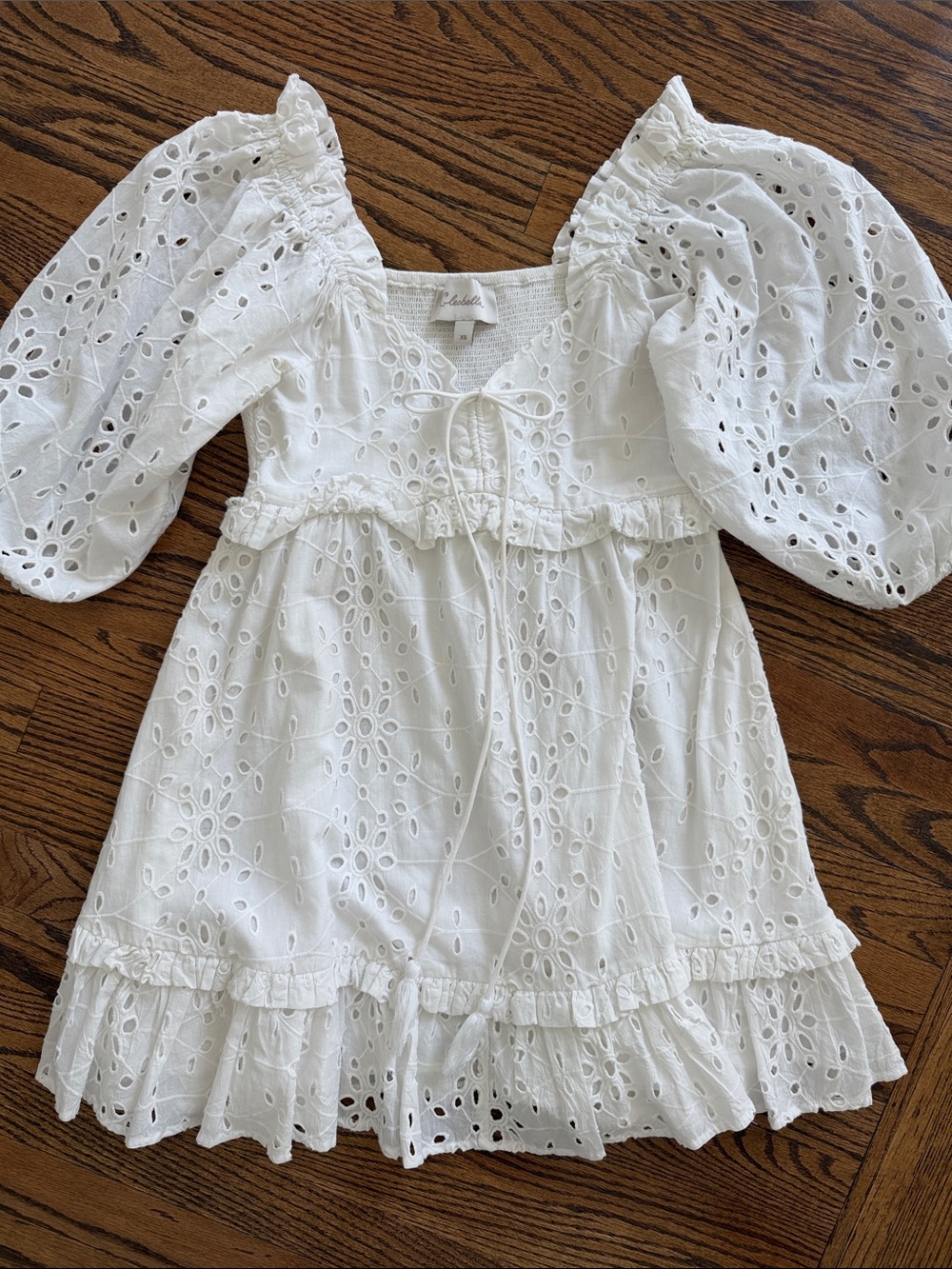Cleobella White Eyelet Mini Dress Size XS
